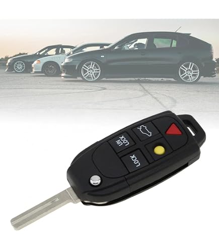 Coque Coquille De Télécommande 5 Boutons Pour Clé Volvo S40 V50 V70 C70 S60 - Noire