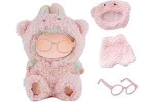 AUEZONA Ubranka dla lalki 17 cm, pluszowe ubranko dla breloczka La Bubu, zestaw akcesoriów do ubrań, idealny prezent dla dzieci i kolekcjonerów lalek (lalka nie wchodzi w skład zestawu).