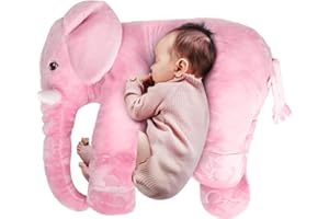 ‎LADAMI Baby Kissen,Lagerungskissen,Stillkissen,Baby Kissen Kinderbett Kissen für Schwangere Frauen Kissen Kind Schlaf Baby Kind Kissen 60cm (Rosa)