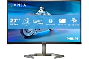 PHILIPS MONITORS Philips Evnia 27M1C5200W - Moniteur de Jeu 27 Pouces FHD incurvé, 240 Hz, 1 ms GtG, FreeSync Premium (1920x1080, HDMI, DisplayPort) Gris
