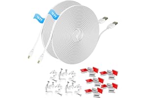 BERLS 2 Pack 3m Micro USB Extension Power Cable for Blink, Wyze, Nest, Yi, Cloud, IP Camera Outdoor