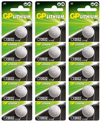 GP Batteries pilas de litio botón CR2032 3V (Pack de 15)