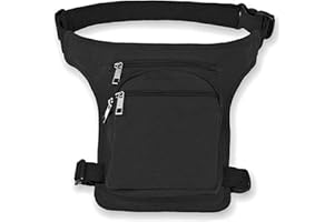 Ahr Quality Marsupio da Gamba Laterale Moto Borsello Cintura Porta Cellulare Cosciale Cinturone Tattico Militare Per Uomo e Donna Nero