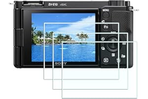Protezione Pellicola per Sony ZV-E10 ZVE10 fotocamera (per gli accessori) con Hot Shoe Cover,HUIPUXIANG 0,3mm ad alta definizione 9H durezza ottica LCD Premium copertura di vetro protettivo [ 3 pezzi]
