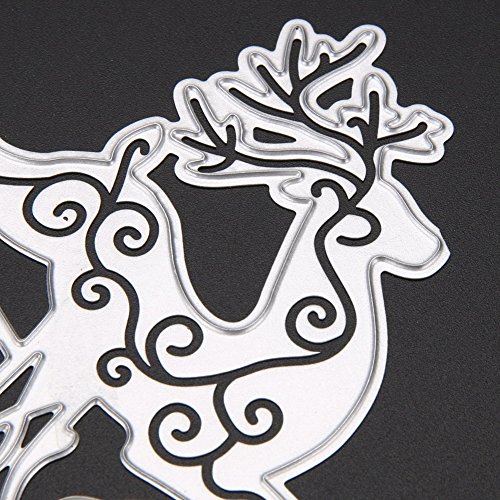 Demiawaking Metall Weihnachten Hirsch Form Stanzschablonen Metall Schneiden Schablonen für DIY Scrapbooking Album, Schneiden Schablonen Papier Karten Sammelalbum Dekor - 4