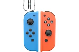 VINKARPE Controller Switch, Set di 2 Wireless Gamepad Joystick Controllers per Switch/OLED/Lite, con Double Vibration/6-Axis Gyro/Wakeup e Cinturino da Polso