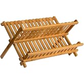 Kitchen Serisi Bambu Katlanabilir Tabaklık - Bulaşıklık 47x32 cm