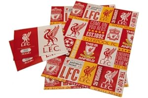 LIVERPOOL FC Carta da regalo ufficiale del Liverpool Football Club, include 2 fogli e 2 etichette regalo.