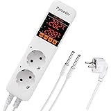 Pymeter Digital Temperaturregler Heizung Kühlen Thermostat Steckdose Steckerthermostat mit 2 fühler für Reptilien Aquarium Te