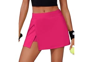 PINSPARK Falda De Tenis Mujer con Pantalones Deportiva Golf PantalóN Cintura Alta 2 Bolsillos Y Abertura Lateral Verano Minifalda Faldas Correr Senderismo Running