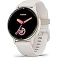 Garmin vívoactive 5 GPS 42mm Smartwatch, AMOLED Touchscreen, All-day Health Monitoring, Advanced Fitness Features, Personalised Sleep Coaching, Music, up to 11 days battery life, Ivory