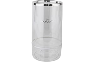 BAR CRAFT BarCraft Glacière À Vin Isolée, Une Bouteille, Acrylique Avec Détails Chromés, 12 X 12 X 23 cm, Transparent / Acier