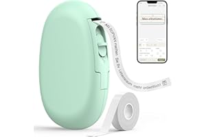 ‎SUPVAN SUPVAN E10 Etikettendrucker mit wasserdichte Etiketten selbstklebend (15 mm x 6 m), tragbares Etikettiergerät Bluetooth geeignet für das Home-School-Büro, grün