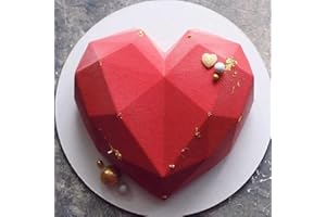 TUKE Molde de silicona con forma de corazón geométrico 3D para tartas, molde para tartas de mousse/chocolate para cumpleaños