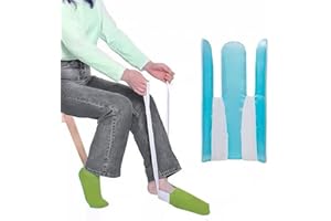 BESTBUY Fairman Socks Aid Easy on and Off Stocking Slider Pulling Assist Device Sock Helper for Elderly/Pregnant or Those with Reduced Mobility to Put on Their Socks Without Bending Down(Light Blue)