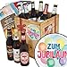 Produktbild Zum Jubiläum | Geschenk Box Bier | Bierbox DDR | Zum Jubiläum | Bier Paket | 20 Jähriges Jubiläum Mitarbeiter Geschenk | INKL 3 Urkunden, 6 Geschenkkarten + Umschläge, Bier Bewertungsbogen