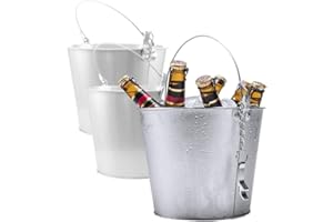 Publiclick Cubos Aluminio, Lote 3 Unidades, Cubos Cerveza, cubitera, Cubos Aluminio,Cubo metalico, decoración, medidasx 18.5 x cm | 22.5 Ø | 375 gr. Incluye abridor