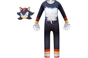 TBNRFrags Boys Sonic The Hedgehog Classic Childs Cosplay Costume Kids Game Fancy Dress Girls Jumpsuit