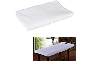 TMISHION 2 x Water and Oil-Resistant Soft Sheets for Beauty Salons, Massage Tables and Spas with Breathing Hole, white, 80*200