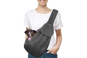 SlowTon Carrier Sling Dog, Cat Pet Hand Sling Carrier Shoulder Bag, Adjustable Padded Shoulder Strap with Front Pocket Dog Carry Bag Metro Outdoor