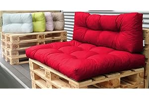 Royal Schneider Lot de coussins pour canapé en palette - Coussins d'assise ou de dossier - 120 x 80 cm - Rouge foncé - 11 coussin de dossier 120 x 40 x 12 cm