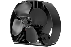 Forest Master | Viking Advanced Stove Fan - Powerful 4-Blade Design for Eco-Friendly Heat Circulation in Wood Burning Stoves and Fireplaces (Satin Black, Mini Viking Air)