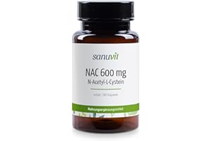 Sanuvit® - NAC | 180 Kapseln | Hochdosiert | N-Acetyl-L-Cystein | Hohe Bioverfügbarkeit und Verträglichkeit | Vegan | Hergestellt in Österreich (180 Stück, 600 mg)