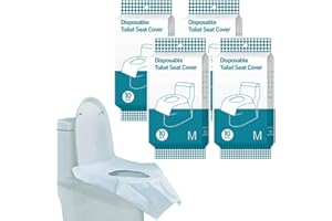 TOMGENRINE 40Pcs protector wc desechable,Papel higiénico universal de gran tamaño, suave e impermeable, para niños, adultos, mujeres embarazadas, para viajes y aseos públicos(Blue pro）