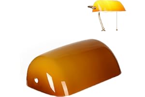 FIRVRE Ambra 22,5 cm paralume di ricambio in vetro per lampada banker paralume da tavolo per lampada da scrivania