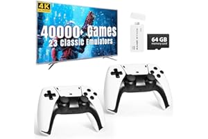 BAYUYPOO Wireless Retro Game Console Stick Built-in Games, Plug & Play TV Video Retro Gaming Stick with 4K HDMI Output, 23 Emulators and Dual 2.4G Wireless Controllers, Classic Video Games Console