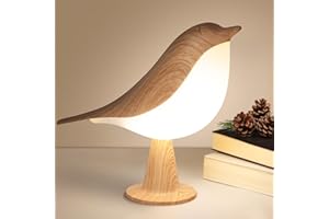 VOMII Touch Nachttischlampe dimmbar, kleine kabellose Schreibtischlampe, tragbare Tischlampe, wiederaufladbar, niedlicher Vogel Lampe Nachtlicht für Kinder Erwachsene, kreative Geschenke für Männer Frauen