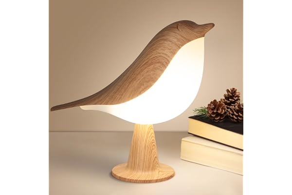 VoMii Petite lampe de chevet, lampe de bureau, veilleuse, lampe de table, commande tactile, sans fil, 3 couleurs, luminosité réglable, lampe de nuit portable pour enfants et adultes, joli cadeau