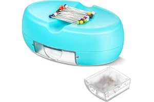 WILLBOND Alfiletero de Costura Magnético Cojines Soporte de Alfileres Caja de Almacenamiento de Alfileres de Costura Cojín Acolchado con 100 Alfileres de Cabeza de Plástico para Clips de Papel
