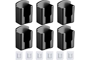 YOUNGSAY 6 Pezzi Porta Telecomando da Muro, Nessuna Perforazione Porta Telecomandi da Parete per Case e Ufficio-Dimensioni Interne: 57 x 30 x 100 mm (Nero)
