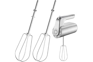 Griwuut Confezione da 2 fruste per frullatore a mano in acciaio inox, universali di ricambio, compatibili con la maggior parte dei mixer elettrici, per sbattere le uova, montare panna e impastare