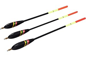 YOSOO HEALTH GEAR Waggler Floats for Coarse Fishing, 3pcs Weighted Waggler Floats 1.5+6g 1.5+5g 1.5+4g, Durable Wooden Sea Fishing Floats, Loaded Waggler Floats Coarse Fishing Carp Fishing Floats