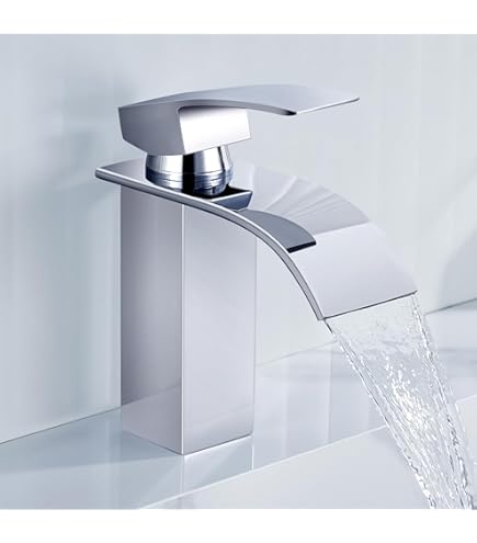 Rubinetto A Cascata DP Bath In Vetro Bamb&uacute; - Design Moderno, Argento