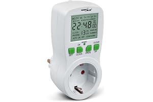 GREEN BLUE GREENBLUE GB107G - Interruptor con Temporizador, Programador Digital con 16 programas Tipo aleman