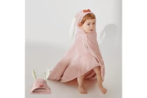 bc babycare Baby Bath Towel, Thickened Warm Coral Fleece Baby Bath Towel, Super Absorbent Baby Hooded Bath Towel, 105 * 105cm