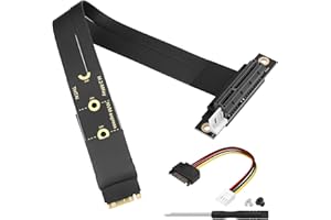 CERRXIAN M.2 NGFF NVMe M Key to PCIE 3.0 4X Graphics Card Riser Adapter Card M.2 Key M to PCI-E 4X Extension Cable (90°)
