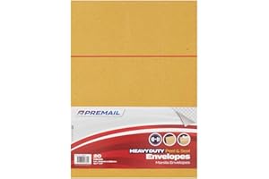 Premier Stationery C4 Envelopes, Heavy Duty, Peel & Seal Manilla Document Storage, Stationary Supplies, Ideal for Brochures, Invoices & Catalogues, Office Stationary, 110gsm (Pack of 20)