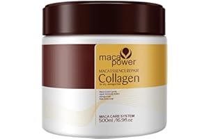 DOLA22G Karseell Collagen Mascarilla Pelo, Tratamiento Capilar Con Colágeno de 16.9 onzas 500 ml, Máscara Capilar Reparación Profunda, Acondicionador, Máscara de Colágeno Para Cabello Seco y Dañado (1PC)
