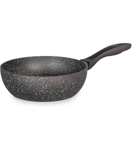FACKELMANN Marble Poêle Wok Antiadhésif En Aluminium 90% Recyclé Avec Poignée Ergonomique En Plastique, Grand Wok Avec Bord Haut Pour La Cuisson, Convient à L'induction