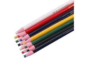 WISESURF 12 Pcs Grease Pencils Wax Pencils Peel-Off Markers, Sewing Pencil Dressmaker's Crayons Tailor Mark Pencil DIY Craft Markers Pens for Sewing Crafting Tracing & Home Tailoring Projects (6 colors)