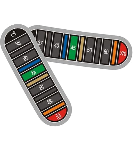 Produktbild von 2Stk Kaffee-Thermometer-Aufkleber –Edelstahl-Tassen-Temperaturmessungsaufkleber | Wiederverwendbarer Farbwechsel-Thermometerstreifen Für Kaffee
