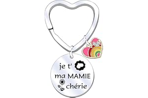QTQTLP Cadeau Mamie Porte-clés, pour la Fête des Grands-mères,Cadeau de fête des Mères,Femmes au foyer,Cadeaux d'anniversaire,Cadeaux de Famille,Cadeaux Mamie Anniversaire Noël