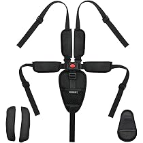 Amaoma Cinture Seggiolone Universali 5 Punti Cinture Sicurezza Bambini Sicuro Cintura Regolabile con Spallina con Cintura Sicurezza per Carrozzina Passeggino Seggiolino Cintura di Sicurezza Nero