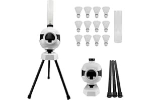 JAOGAUS Badminton Serving Machine, Badminton Training Machine, Portable Badminton Shuttlecock Launcher with 12 Balls, Suitable for Indoor and Outdoor Training Competitions.