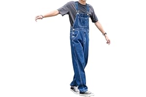 MOLUCI Herren-Latzhose Denim-Latzhose Gewaschen Lässig Retro-Cargo-Jeans Overalls Verstellbare Träger Arbeitskleidung Hose