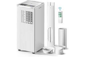 JYMIPA Air Conditioning Unit, 9000 BTU Portable Air Conditioner with 3-in-1 Cooling & Fan & Dehumidifier Functio, Air Conditioners with Digital Display & Remote Control, 24H Timer for Room Up to 300 ft